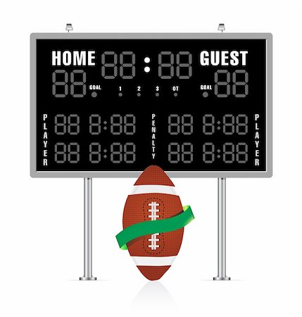 American football ball with ribbon and scoreboard Stock Photo - Budget Royalty-Free & Subscription, Code: 400-05362024