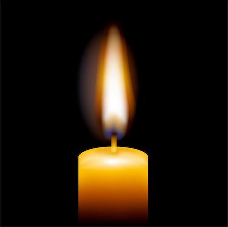 Candle, Isolated On Black Background, Vector Illustration Stock Photo - Budget Royalty-Free & Subscription, Code: 400-05362443