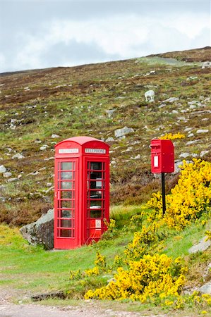 red call box - telephone booth and letter box near Laid, Scotland Stock Photo - Budget Royalty-Free & Subscription, Code: 400-05362459