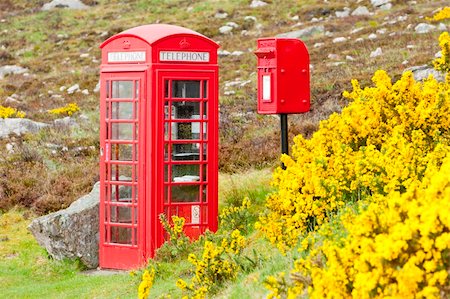 red call box - telephone booth and letter box near Laid, Scotland Stock Photo - Budget Royalty-Free & Subscription, Code: 400-05362460