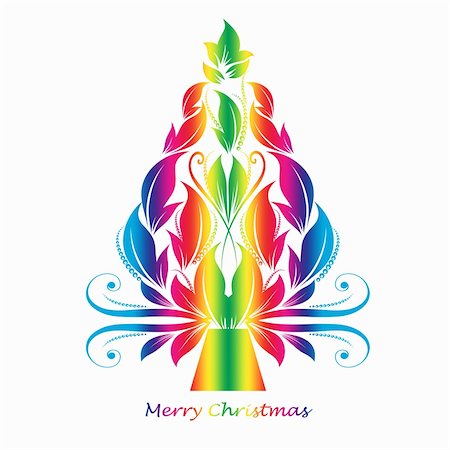 simsearch:400-05117036,k - colorful abstract christmas tree isolated on white background Foto de stock - Super Valor sin royalties y Suscripción, Código: 400-05362583