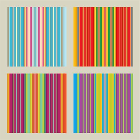 simsearch:400-04368497,k - Four seamless patterns with retro stripes in bright and happy colors Fotografie stock - Microstock e Abbonamento, Codice: 400-05363531