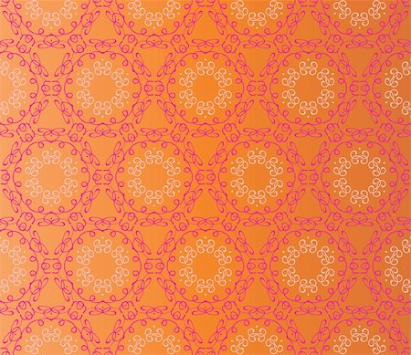 Stylish design with seamless lace flowers in pink on an (editable) orange background Stock Photo - Budget Royalty-Free & Subscription, Code: 400-05363561