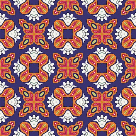 simsearch:400-04742704,k - Cheerful, seamless and colorful floral pattern with dots on a dark blue background Foto de stock - Royalty-Free Super Valor e Assinatura, Número: 400-05363606