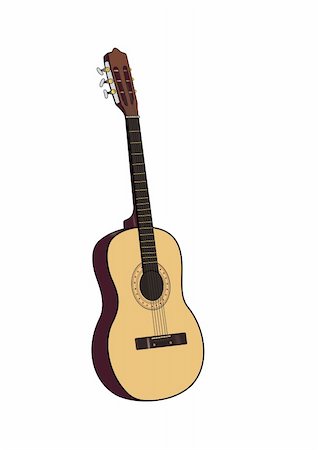 simsearch:400-07505739,k - Drawing of an acoustic guitar     isolated over white background. Stock Photo - Budget Royalty-Free & Subscription, Code: 400-05363630