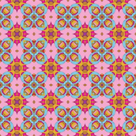 simsearch:400-04280922,k - Seamless and elegant Baroque pattern with flowers in pink, brown, blue, purple Foto de stock - Super Valor sin royalties y Suscripción, Código: 400-05363650