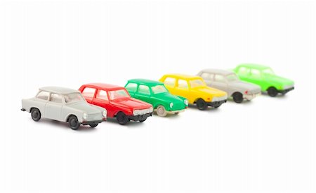 simsearch:400-05292821,k - toy cars in a row isolated on white background Stock Photo - Budget Royalty-Free & Subscription, Code: 400-05363869