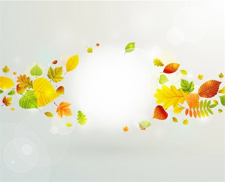 simsearch:400-05363894,k - Autumn background with colorful leaves and place for text. Vector illustration. Foto de stock - Super Valor sin royalties y Suscripción, Código: 400-05363897