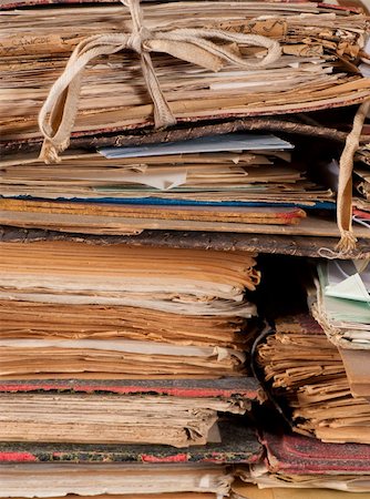 A stack of old files yellowing in an archive Stock Photo - Budget Royalty-Free & Subscription, Code: 400-05363926