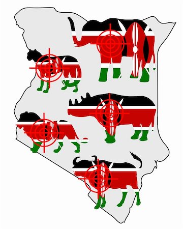 simsearch:400-05332067,k - Big Five Kenya cross lines Photographie de stock - Aubaine LD & Abonnement, Code: 400-05363970