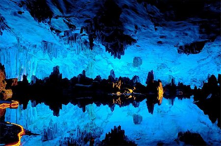stalagmite - Reed flute cave underground scene in Guilin,China Stock Photo - Budget Royalty-Free & Subscription, Code: 400-05374045