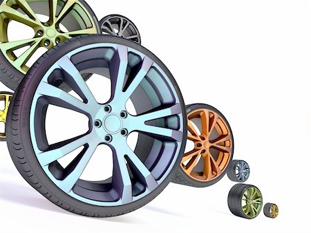 pile tires - Image of automobile wheels Stock Photo - Budget Royalty-Free & Subscription, Code: 400-05374053