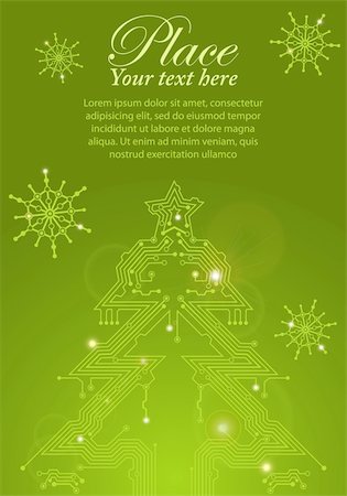 simsearch:400-05374108,k - Christmas Tree from circuit board with Digital Snowflake, element for design, eps10 vector illustration Stock Photo - Budget Royalty-Free & Subscription, Code: 400-05374105