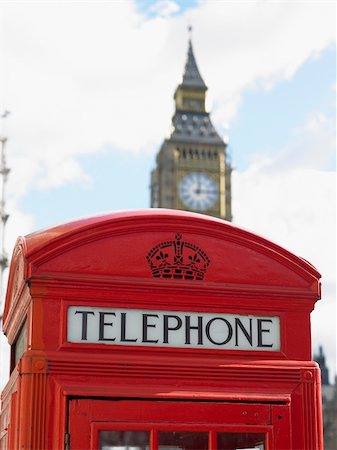 red call box - Telephone Booth In Front Of Big Ben Clock Tower, London, England Stock Photo - Budget Royalty-Free & Subscription, Code: 400-05374324