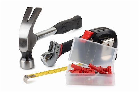 simsearch:625-01263851,k - Color photo of work tools in white Photographie de stock - Aubaine LD & Abonnement, Code: 400-05374780
