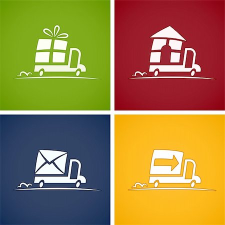 postbote (männlich) - set icons for delivery service vector illustration Stockbilder - Microstock & Abonnement, Bildnummer: 400-05375034