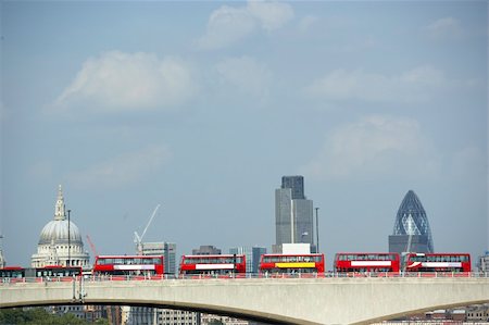 river bus - Double Decker Buses Lined Up On A Bridge With St Paul's Cathedra Stock Photo - Budget Royalty-Free & Subscription, Code: 400-05375214