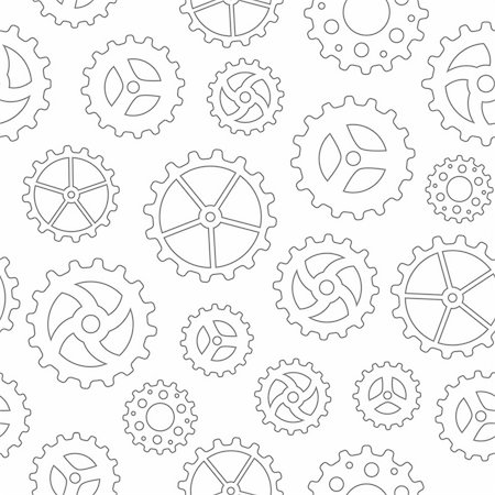 sketchy - Seamless pattern with many different sketchy gear wheels Stock Photo - Budget Royalty-Free & Subscription, Code: 400-05375360