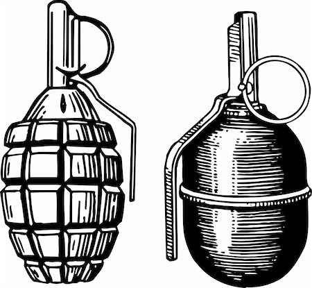 Two grenades isolated on white Fotografie stock - Microstock e Abbonamento, Codice: 400-05375661