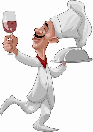 simsearch:400-09222970,k - a chef with a glass of wine and a plate Stock Photo - Budget Royalty-Free & Subscription, Code: 400-05375746