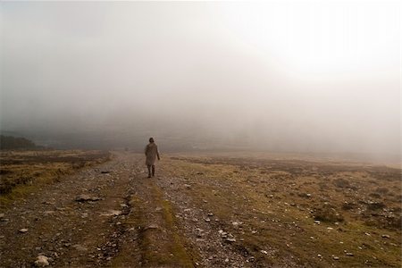slievenamon - Lone hiker, descending. Slievenamon Ireland. Stock Photo - Budget Royalty-Free & Subscription, Code: 400-05376510
