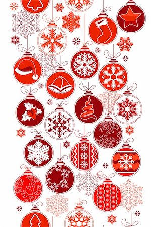 santa border - Christmas vertical seamless border with red hanging balls Stock Photo - Budget Royalty-Free & Subscription, Code: 400-05376713