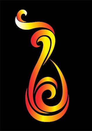 simsearch:400-04842332,k - Abstract fire icon on black background, vector illustration Stock Photo - Budget Royalty-Free & Subscription, Code: 400-05376924