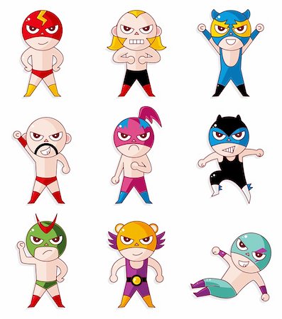 simsearch:400-04337051,k - cartoon wrestler icon Foto de stock - Royalty-Free Super Valor e Assinatura, Número: 400-05376982