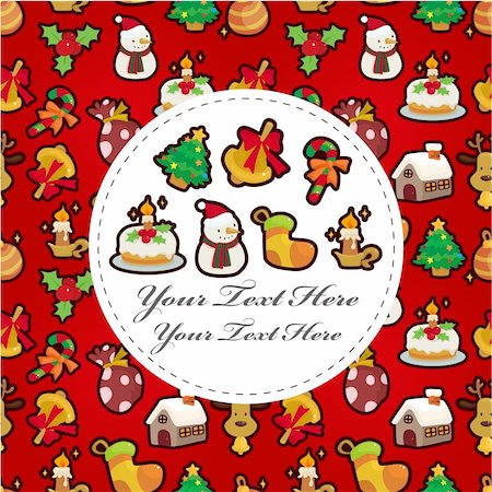 red christmas bulbs - cartoon xmas card Stock Photo - Budget Royalty-Free & Subscription, Code: 400-05376990
