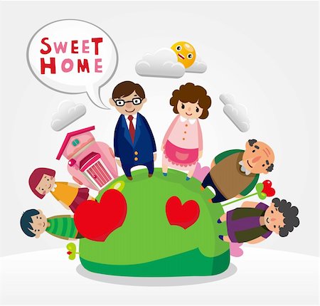 pretty cartoon mother - family card Stock Photo - Budget Royalty-Free & Subscription, Code: 400-05376992