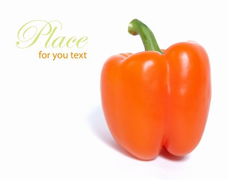 simsearch:693-08127343,k - orange bell pepper isolated on a white Foto de stock - Super Valor sin royalties y Suscripción, Código: 400-05377019
