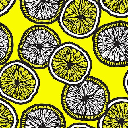 poster background, nature - seamless background with hand drawn lemon slices,  clipping mask Stock Photo - Budget Royalty-Free & Subscription, Code: 400-05377025