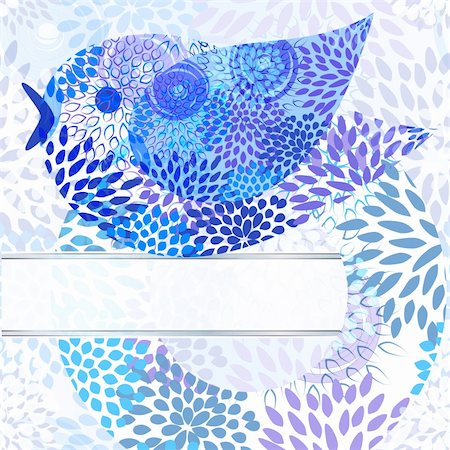 eps 10, vector abstract background with floral circle, bird,  and place for your text Stock Photo - Budget Royalty-Free & Subscription, Code: 400-05377033