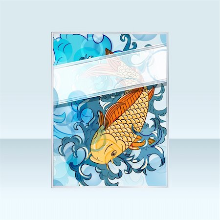 eps 10? vector banner with japanese style koi  (carp fish) Stock Photo - Budget Royalty-Free & Subscription, Code: 400-05377057
