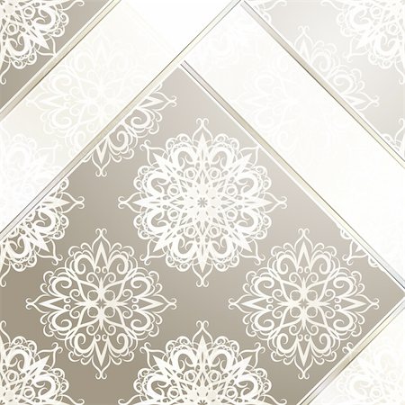 elegant silver background - eps 10 vector seamless vintage wallpaper with ribbons and snowflakes Stock Photo - Budget Royalty-Free & Subscription, Code: 400-05377053
