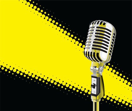 Microphone In Spotlight (vector + XXL jpeg image) Stock Photo - Budget Royalty-Free & Subscription, Code: 400-05377071