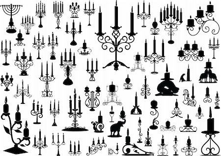 Vector collection of isolated candlesticks Stock Photo - Budget Royalty-Free & Subscription, Code: 400-05377170