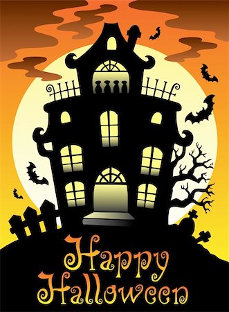 simsearch:400-04236779,k - Happy Halloween theme with Moon 2 - vector illustration. Stock Photo - Budget Royalty-Free & Subscription, Code: 400-05377378