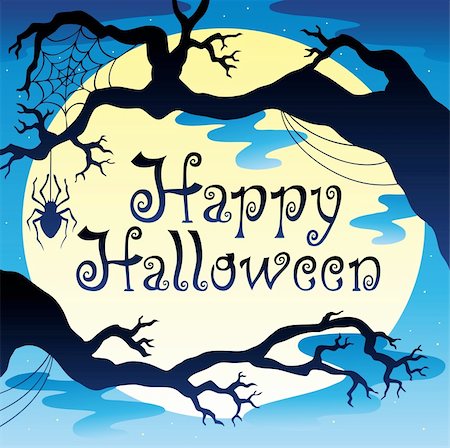 simsearch:400-04407834,k - Happy Halloween theme with Moon 3 - vector illustration. Photographie de stock - Aubaine LD & Abonnement, Code: 400-05377379