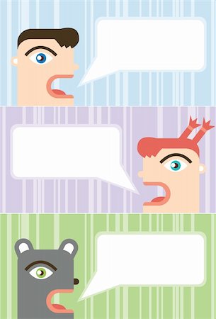 A set of characters with blank talk bubbles. Stock Photo - Budget Royalty-Free & Subscription, Code: 400-05377573