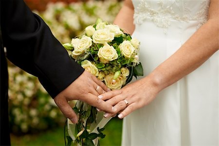 bride and groom holding hands Stock Photo - Budget Royalty-Free & Subscription, Code: 400-05377851