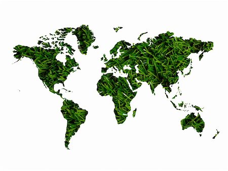 simsearch:400-04847731,k - An illustration of a world map cutout of grass Stockbilder - Microstock & Abonnement, Bildnummer: 400-05379197
