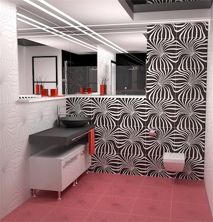 Nice bathroom in modern flat Stock Photo - Budget Royalty-Free & Subscription, Code: 400-05379241