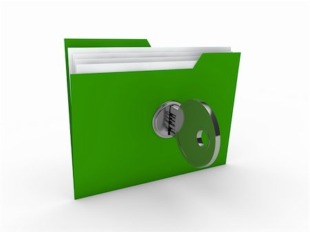 simsearch:400-06091853,k - 3d folder document green data key security Foto de stock - Super Valor sin royalties y Suscripción, Código: 400-05379265