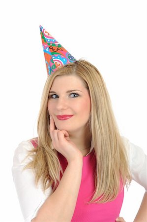 simsearch:400-07748143,k - Pretty party female celebrating birthday . isolated Stock Photo - Budget Royalty-Free & Subscription, Code: 400-05379345