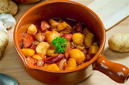 stew sausage - potato and sausage goulash Stock Photo - Budget Royalty-Free & Subscription, Code: 400-05379923