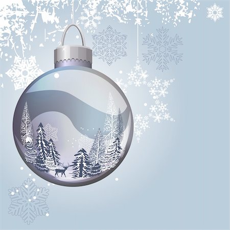 simsearch:400-05364565,k - Light blue Christmas background with glass ball Stock Photo - Budget Royalty-Free & Subscription, Code: 400-05370481