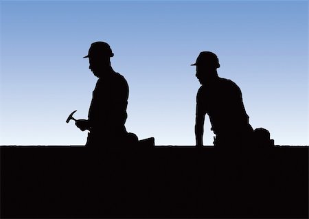 Construction workers work on building site. Stock Photo - Budget Royalty-Free & Subscription, Code: 400-05370551
