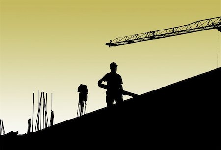 Construction workers work on building site. Stock Photo - Budget Royalty-Free & Subscription, Code: 400-05370561