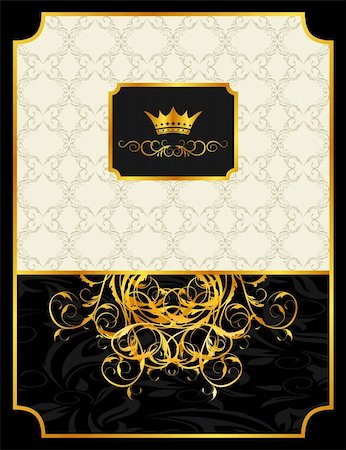 royal crown and elements - Illustration vintage background with crown - vector Stock Photo - Budget Royalty-Free & Subscription, Code: 400-05370712